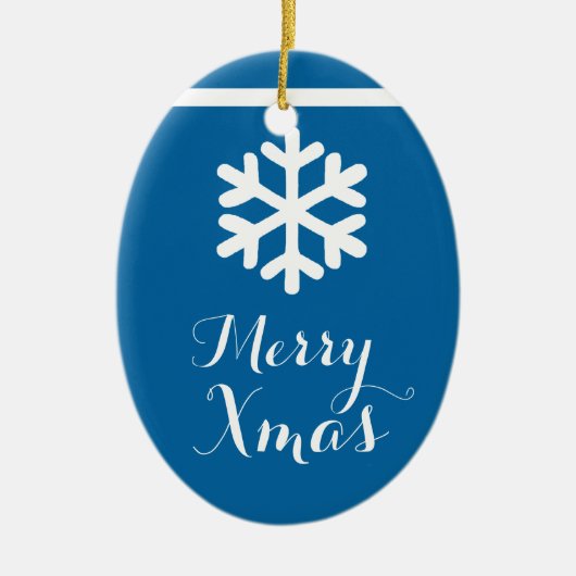 Kristal Snowflake kerstkerstversiering Keramisch Ornament (Voorkant)