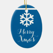 Kristal Snowflake kerstkerstversiering Keramisch Ornament (Achterkant)