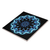 Kristal Star, Abstract blauw mandala Tegeltje (Zijkant)