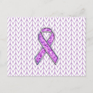 Kristal Stijl Roze Lint Bewustzijn Breiwerk Briefkaart