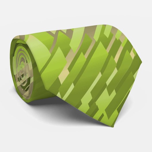 Kristal Striped Spectrum Green Two-Sided Stropdas (Opgerold)