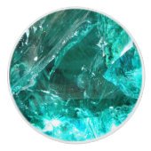 Kristal van turquoise quartz minerale natuur keramische knop (Voorkant)