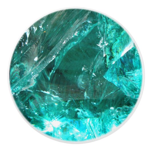 Kristal van turquoise quartz minerale natuur keramische knop (Voorkant)