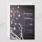 Kristal Vertical Light String White Branch Wedding Kaart (Voorkant)