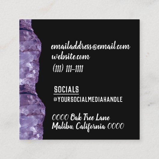 kristal visitekaartje (Achterkant)