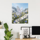 Kristal Vlinder Tuin Gloei Poster (Thuiskantoor)
