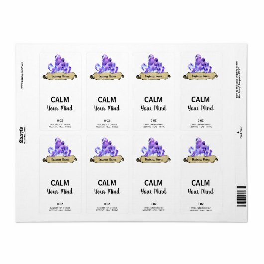 Kristal Witch White Box Labels (Full Sheet)