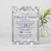 Kristal zilveren sneeuwvlokken winter repetitie di kaart (Staand voorkant)