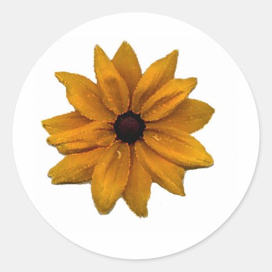 kristal Zonnebloem Ronde Sticker (Voorkant)