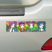 Kristal Zonnige Madelief Boterbloem Regenboog Feeë Bumpersticker (Op auto)