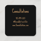 Kristal zwart en psychisch vierkante visitekaartje (Achterkant)