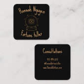 Kristal zwart en psychisch vierkante visitekaartje (Voorkant / Achterkant)