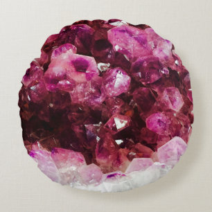 Kristalamethyst paars mineraal rond kussen