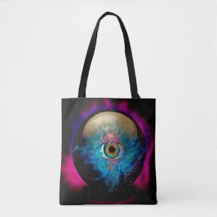 Kristalbal met oog tote bag