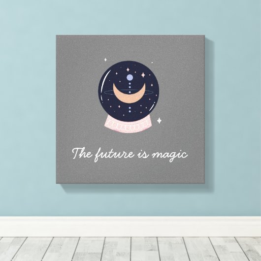 Kristalbal psychisch canvas afdruk (Insitu (Houten vloer))