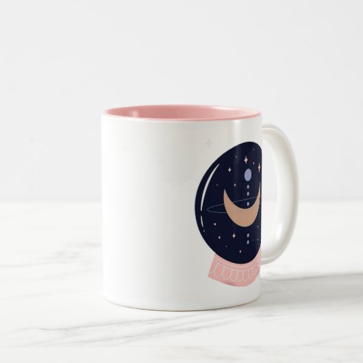 Kristalbal psychisch tweekleurige koffiemok (Voorkant rechts)