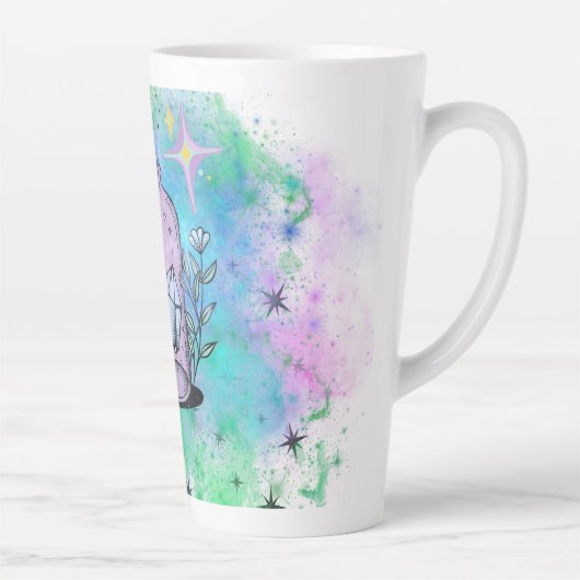 Kristalbeeld grote latte mok, heks, magie, gothic latte mok (Rechts)