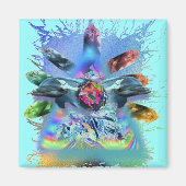 Kristalbewuste Lite dolfijnen Magneet (Voorkant)