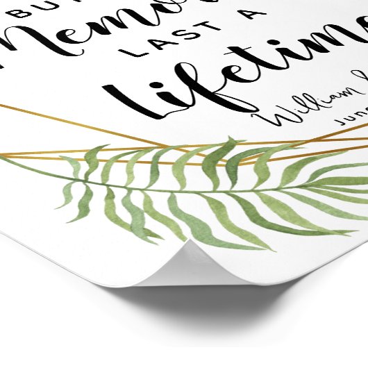 Kristalblad botanische hangover party bruiloft poster (Hoek)