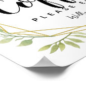 Kristalblad, groen, staafbordje poster (Hoek)