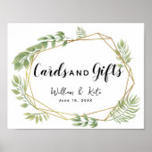 kristalblad met groene bladeren en taarten poster (Voorkant)