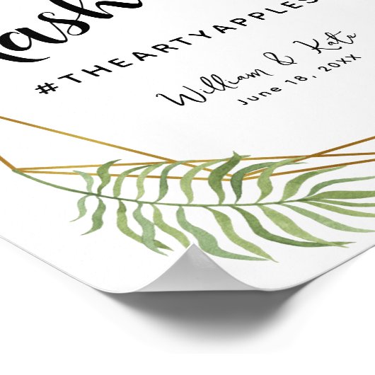 Kristalbladblad sociale media bruiloft/partij poster (Hoek)