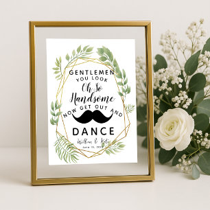 Kristalbladbladerblad GENTLEMEN BATHROOM bruiloft Poster
