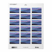 Kristalblauw Adresetiket Etiket (Full Sheet)