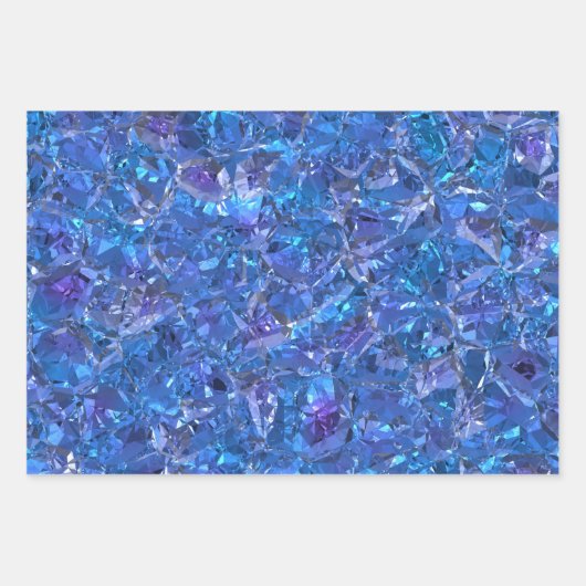 Kristalblauw en paars inpakpapier vel (Voorkant 2)