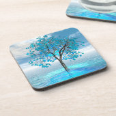 Kristalblauw onderzetter van harde kunststof (Linkerzijde)