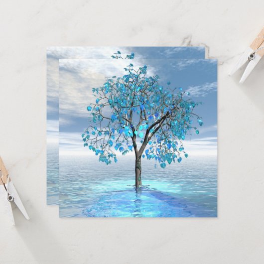 Kristalblauwe Boom Kaart (Voorkant / Achterkant in situ)