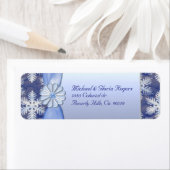 Kristalblauwe sneeuwvlok viering etiket (Insitu)