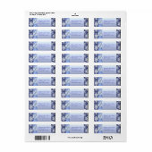 Kristalblauwe sneeuwvlok viering etiket (Full Sheet)