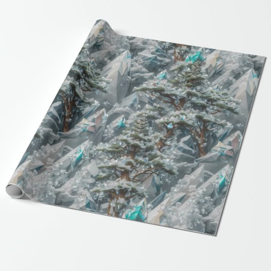 Kristalbomen en bergen inpakpapier (Uitgerold)