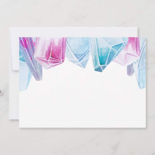 Kristalbride roze en blauwe Pareltjes Vrijgezellen Kaart (Achterkant)