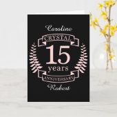 Kristalbruiloft 15 jaar kaart (Gele Bloem)