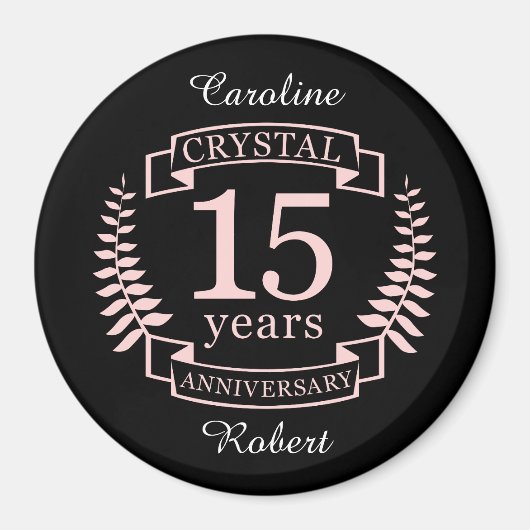 Kristalbruiloft 15 jaar magneet (Voorkant)