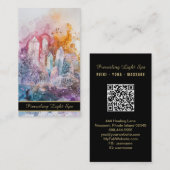 *~* Kristalcluster Rainbow QR AP90 Artsy Drip Visitekaartje (Voorkant / Achterkant)