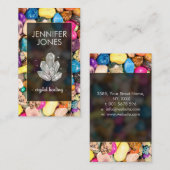 Kristalcluster voor het genezen van kleurrijke ede visitekaartje (Voorkant / Achterkant)