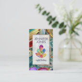 Kristalcluster voor het genezen van kleurrijke geo visitekaartje (Staand voorkant)