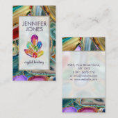 Kristalcluster voor het genezen van kleurrijke geo visitekaartje (Voorkant / Achterkant)