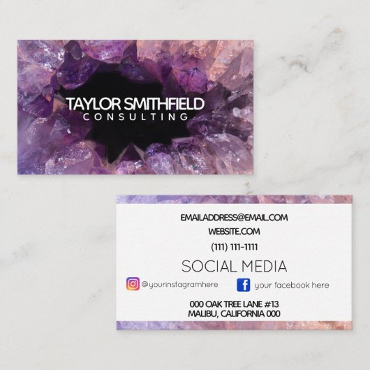 kristalgem visitekaartje (Voorkant / Achterkant)