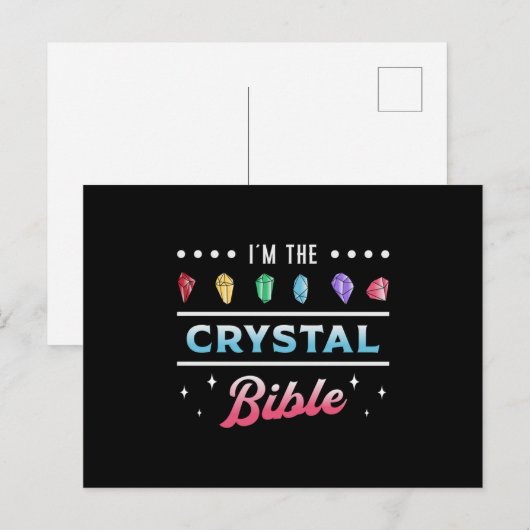 Kristalgenezing Ik ben de Crystal Bible Heal Chakr Briefkaart (Voorkant / Achterkant)