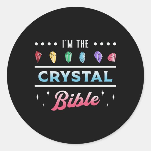 Kristalgenezing Ik ben de Crystal Bible Heal Chakr Ronde Sticker (Voorkant)