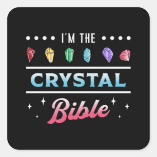Kristalgenezing Ik ben de Crystal Bible Heal Chakr Vierkante Sticker