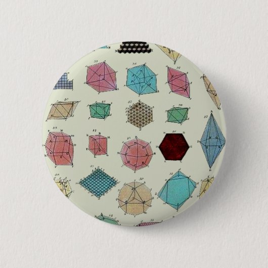 Kristalgeometrie Ronde Button 5,7 Cm (Voorkant)