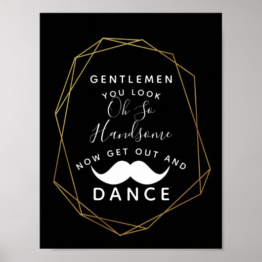 kristalgeometrische feestpartij GENTLEMEN BATHROOM Poster (Voorkant)