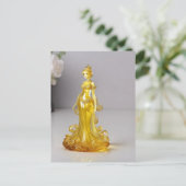 Kristalglas prinses met gele jurk briefkaart (Staand voorkant)