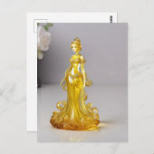 Kristalglas prinses met gele jurk briefkaart (Voorkant / Achterkant)