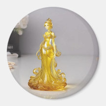 Kristalglas prinses met gele jurk